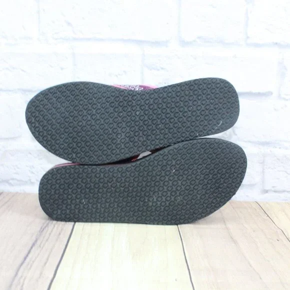 LL Bean Women's Pink Printed Nylon Flip Flops Summer Flat Sandals Size 9 M - Picture 9 of 9